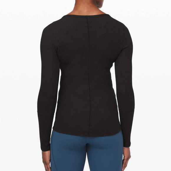 Lululemon Close Call Black Thermal Henley Long Sleeve Small 4/6 - Picture 8 of 10
